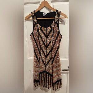 Bar III Black and Gold Sequin Sheath Dress